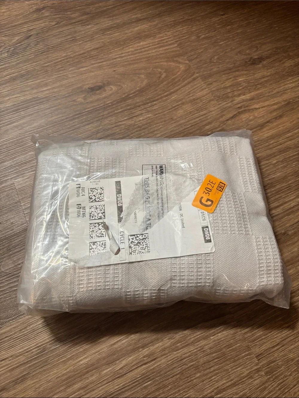 NWT Cotton Blanket light grey THROW 50x60 in